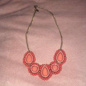 Bright coral statement necklace